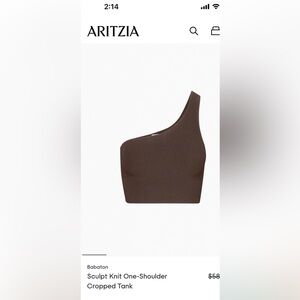 Aritzia Babaton Sculpt Knit One-Shoulder Cropped Tank